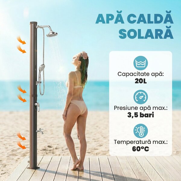 Outsunny Coloană de Duș Ecologică pentru Exterior | Aosom Romania