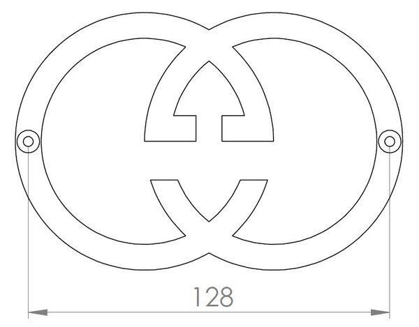 Maner model LISCIO, 128 mm, finisaj auriu