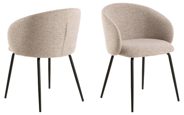 MAZZONI EXPORT CLARA Bej Latte (material Monza 60)/picioare negre - SCAUN MODERN ADÂNC TAPIȚAT PENTRU SALON/LIVING/BIROU LOFT