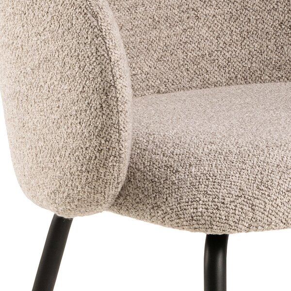 MAZZONI EXPORT CLARA Bej Latte (material Monza 60)/picioare negre - SCAUN MODERN ADÂNC TAPIȚAT PENTRU SALON/LIVING/BIROU LOFT