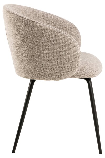 MAZZONI EXPORT CLARA Bej Latte (material Monza 60)/picioare negre - SCAUN MODERN ADÂNC TAPIȚAT PENTRU SALON/LIVING/BIROU LOFT