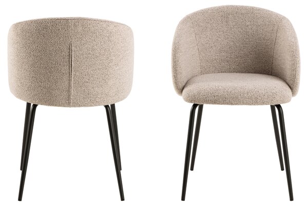 MAZZONI EXPORT CLARA Bej Latte (material Monza 60)/picioare negre - SCAUN MODERN ADÂNC TAPIȚAT PENTRU SALON/LIVING/BIROU LOFT