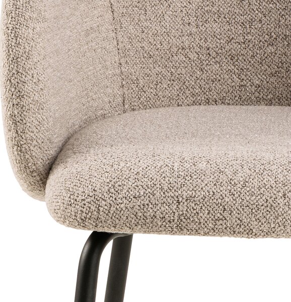 MAZZONI EXPORT CLARA Bej Latte (material Monza 60)/picioare negre - SCAUN MODERN ADÂNC TAPIȚAT PENTRU SALON/LIVING/BIROU LOFT