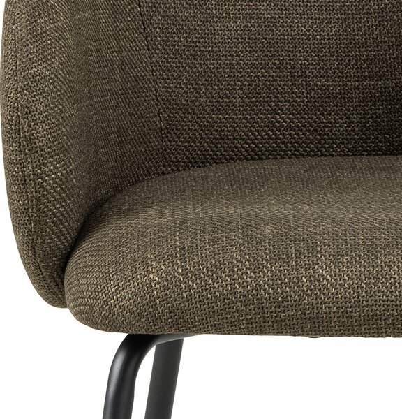 MAZZONI EXPORT CLARA Verde Măsliniu (material Basel 77)/picioare negre - SCAUN MODERN ADÂNC TAPIȚAT PENTRU SALON/LIVING/BIROU LOFT