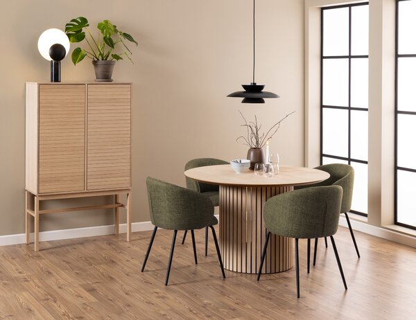MAZZONI EXPORT CLARA Verde Măsliniu (material Basel 77)/picioare negre - SCAUN MODERN ADÂNC TAPIȚAT PENTRU SALON/LIVING/BIROU LOFT