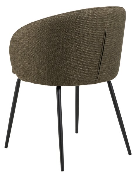 MAZZONI EXPORT CLARA Verde Măsliniu (material Basel 77)/picioare negre - SCAUN MODERN ADÂNC TAPIȚAT PENTRU SALON/LIVING/BIROU LOFT