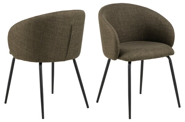 MAZZONI EXPORT CLARA Verde Măsliniu (material Basel 77)/picioare negre - SCAUN MODERN ADÂNC TAPIȚAT PENTRU SALON/LIVING/BIROU LOFT