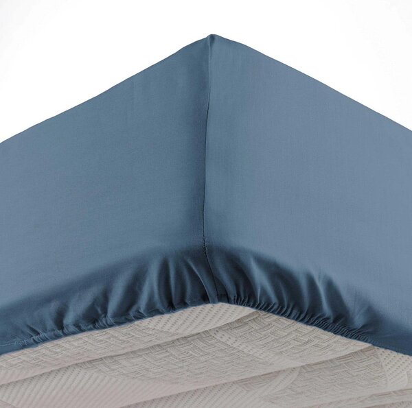 Cearceaf albastru din microfibră cu elastic 140x190 cm Oscar – douceur d'intérieur
