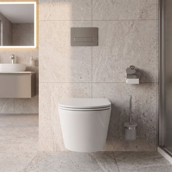 Erga Vento, vas WC suspendat 490x365x365mm, Tornado 2 + capac WC cu închidere lentă, alb, ERG-V03-VENTO-TO2-WH