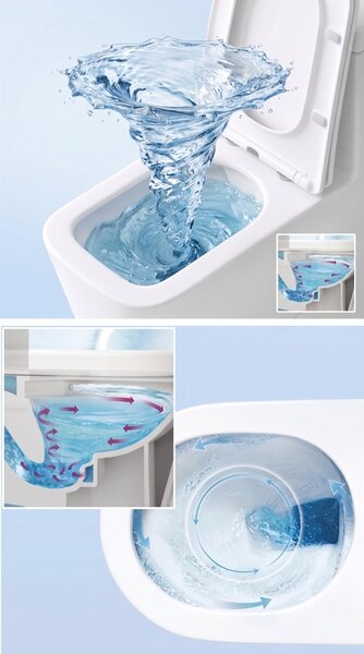 Erga Vento, vas WC suspendat 490x365x365mm, Tornado 2 + capac WC cu închidere lentă, alb, ERG-V03-VENTO-TO2-WH