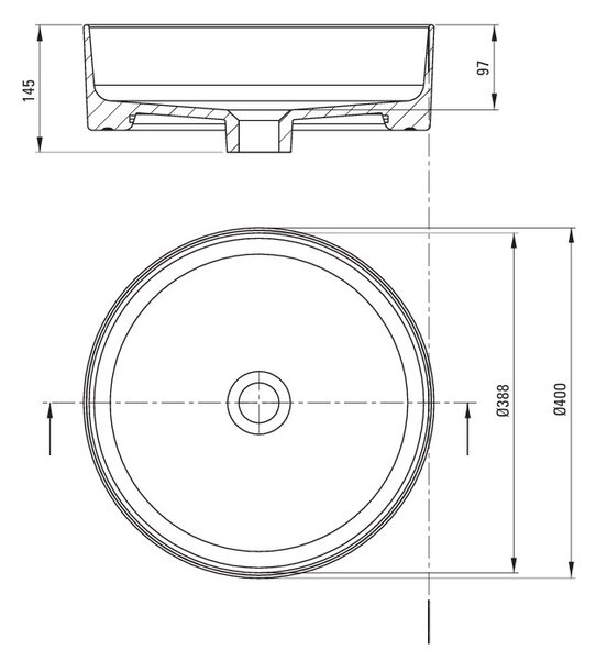 Deante Chiuvetă rotundă, rotundă de blat 405x405x145mm, alb lucios, DEA-CGR_6U4S