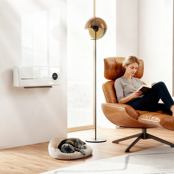 HOMCOM Încălzitor Electric 2000W de Perete cu 3 Moduri, Timer, Telecomandă și Blocare Copii | Aosom Romania