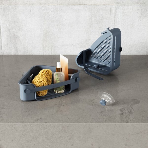 Raft pentru baie albastru autoadeziv/pentru colț din plastic reciclat Flex – Umbra