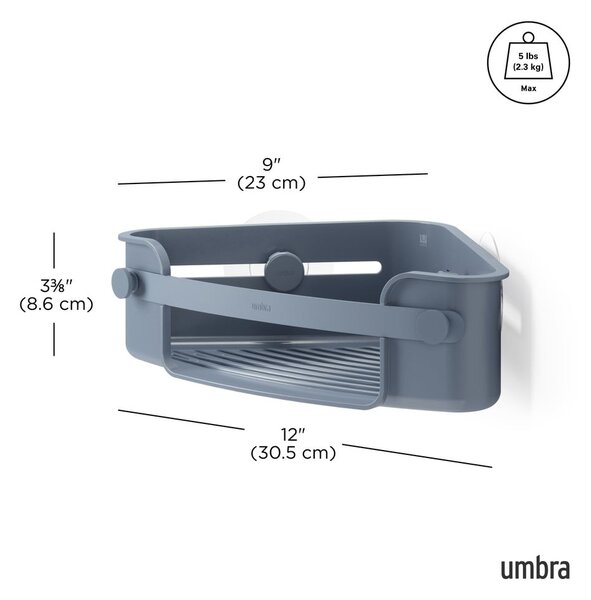 Raft pentru baie albastru autoadeziv/pentru colț din plastic reciclat Flex – Umbra