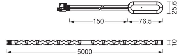 Ledvance Bandă LED RGB FLEX, 5 m, dimabilă, 10 W, 230 V, cu telecomandă