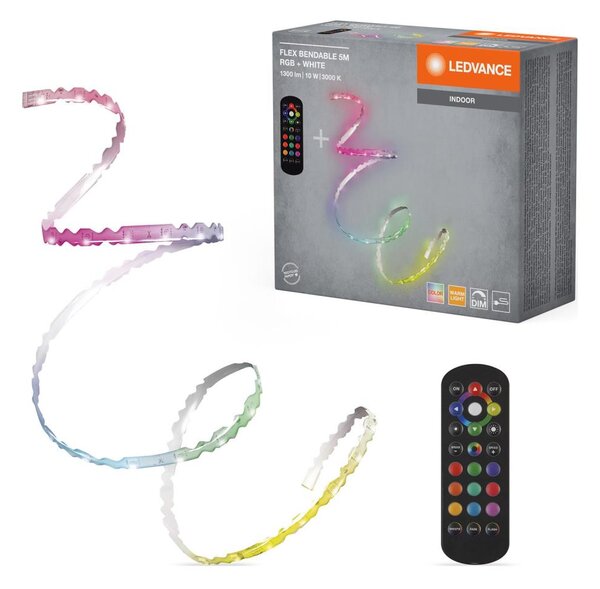 Ledvance Bandă LED RGB FLEX, 5 m, dimabilă, 10 W, 230 V, cu telecomandă