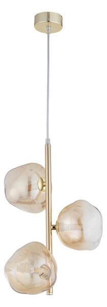 Brilagi - Lustru suspendat pe sârmă VULCANO 3xG9/8W/230V auriu/bej fumuriu