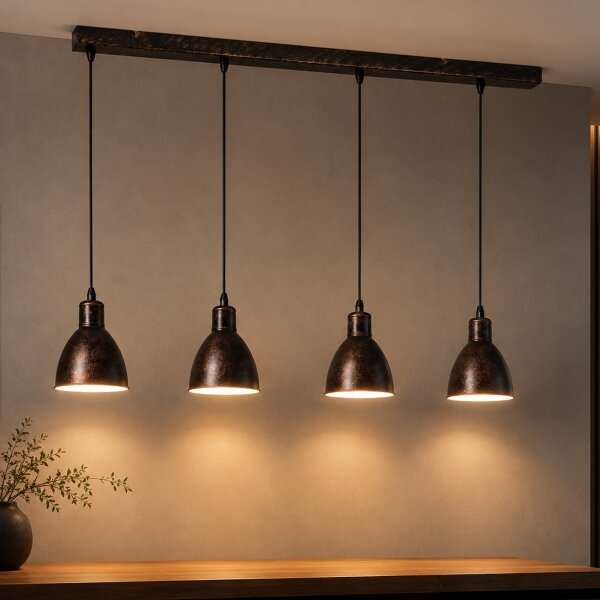 Brilagi - Lustru LED suspendat pe cablu RIDDY 4xE27/60W/230V cupru/patinat