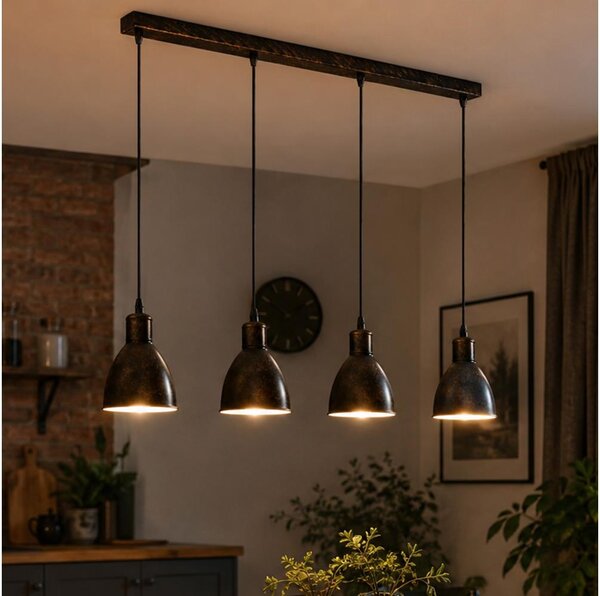 Brilagi - Lustru LED suspendat pe cablu RIDDY 4xE27/60W/230V cupru/patinat