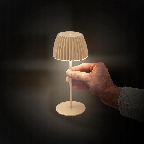 Briloner 7552-011 - Lampă de masă reîncărcabilă pentru exterior, LED cu reglaj al intensității, MINI LED/1,5W/5V IP44