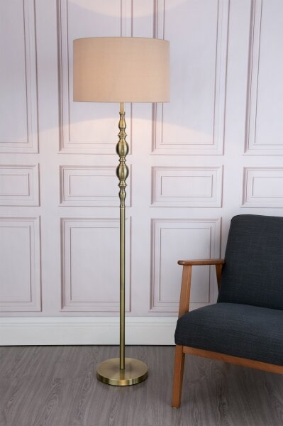Där Lighting MAD4975 - Lampadar MADRID 1xE27/60W/230V maro/alamă