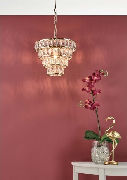 Där Lighting CER0135 - Candelabru pe lanț CERYS 1xE27/60W/230V auriu