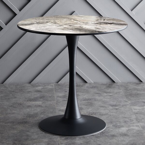 Masa 2HOME stil Tulip rotunda,Marble Arena, picior fix, 70*70cm