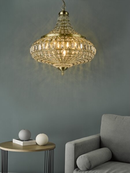 Där Lighting ASM0675 - Candelabru suspendat pe lanț ASMARA 6xE14/40W/230V din alamă