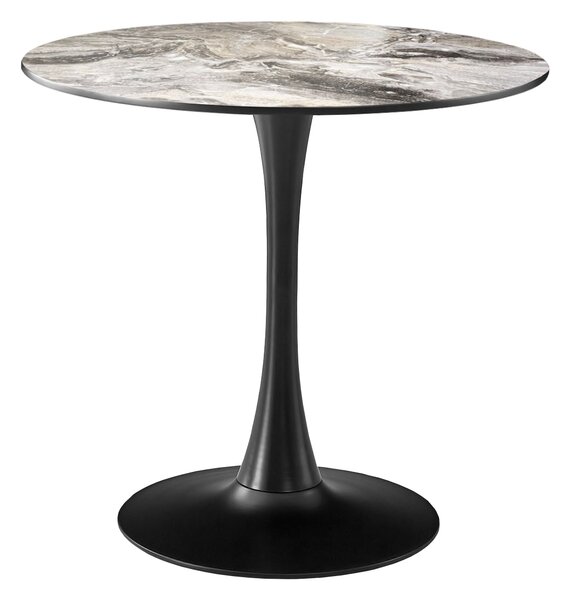 Masa 2HOME stil Tulip rotunda,Marble Arena, picior fix, 70*70cm
