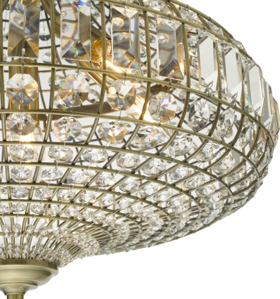 Där Lighting ASM0675 - Candelabru suspendat pe lanț ASMARA 6xE14/40W/230V din alamă