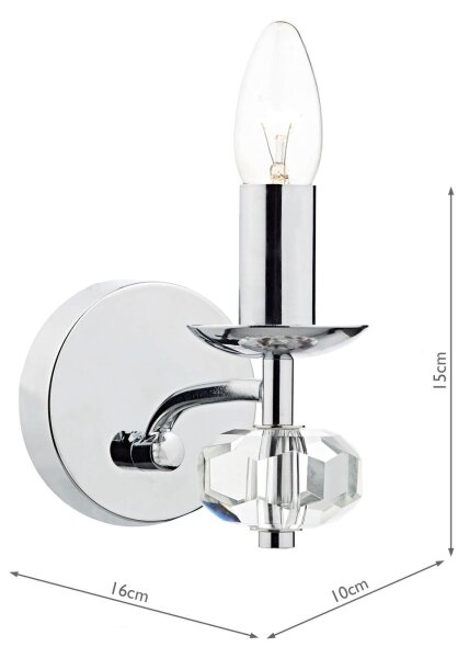 Där Lighting OLE0750 - Aplica de perete OLEANA, 1xE14/40W/230V, crom lucios