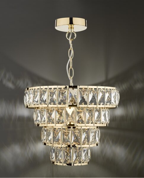 Där Lighting CER0135 - Candelabru pe lanț CERYS 1xE27/60W/230V auriu