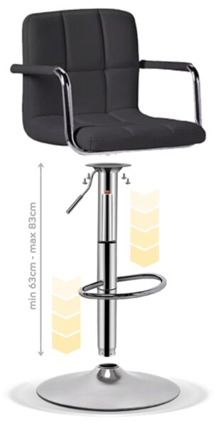Scaun de bar 2HOME, living, bucatarie, comercial Bistro 9, Negru