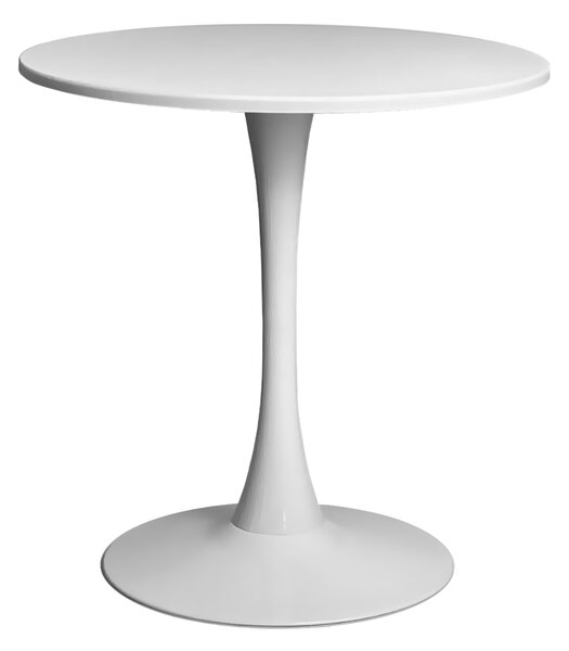 Masa 2HOME stil Tulip rotunda, Alb, picior fix, 60*70cm