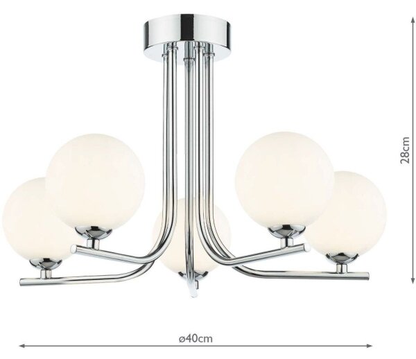 Där Lighting CRA5450-02 - Lustră pe tijă CRADLE 5xG9/25W/230V crom lucios
