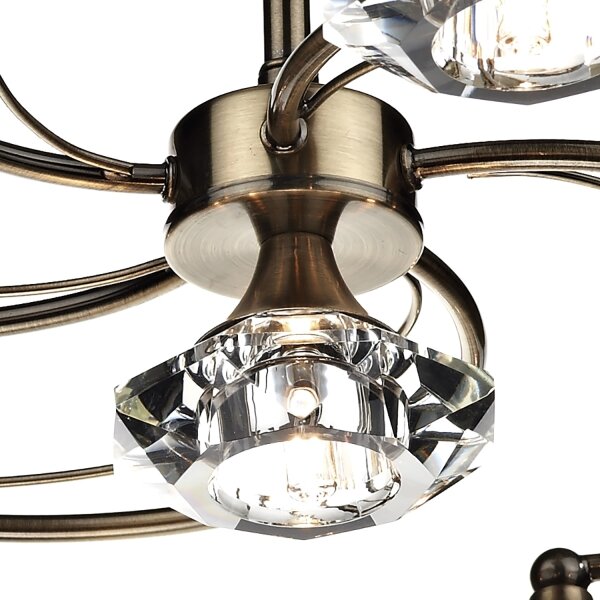 Där Lighting LUT0675 - Lustră de tavan aplicată LUTHER 6xG9/40W/230V, alamă