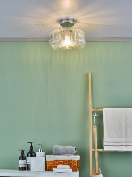 Där Lighting RIV5208 -Plafonieră aplicată pentru baie RIVA 1xE27/60W/230V IP44 crom