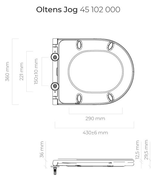 Oltens Jog capac wc SoftClose alb 45102000