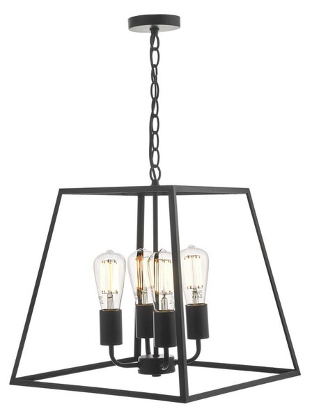 Där Lighting ACA8622 - Candelabru suspendat pe lanț ACADEMY 4xE27/60W/230V negru