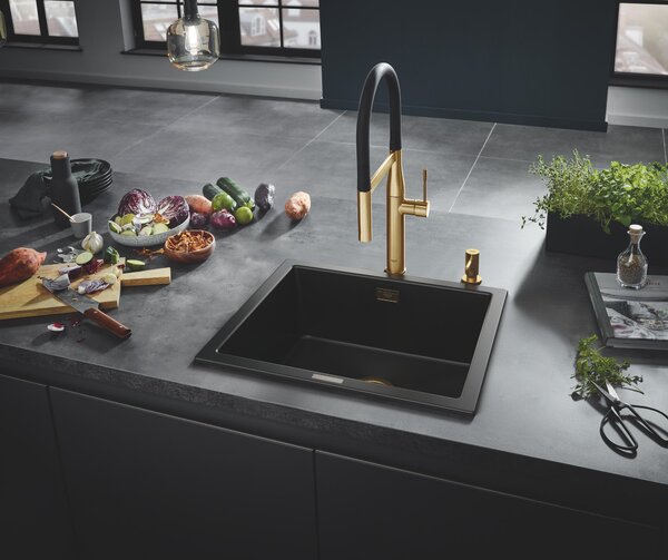 Grohe Essence baterie bucătărie pe picior Brushed Cool Sunrise 30294GN0
