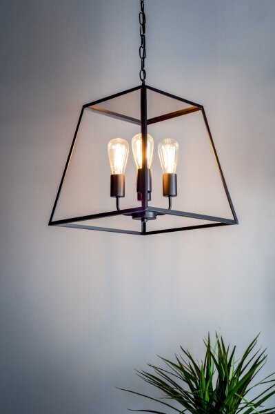 Där Lighting ACA8622 - Candelabru suspendat pe lanț ACADEMY 4xE27/60W/230V negru