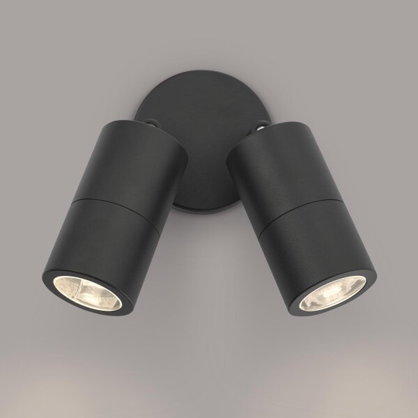 Där Lighting ORT0922 - Aplică LED de exterior ORTEGA, 2x GU10/5W/230V, IP65, negru
