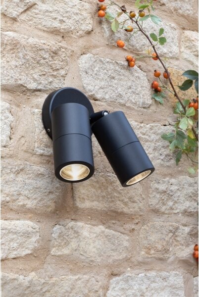 Där Lighting ORT0922 - Aplică LED de exterior ORTEGA, 2x GU10/5W/230V, IP65, negru