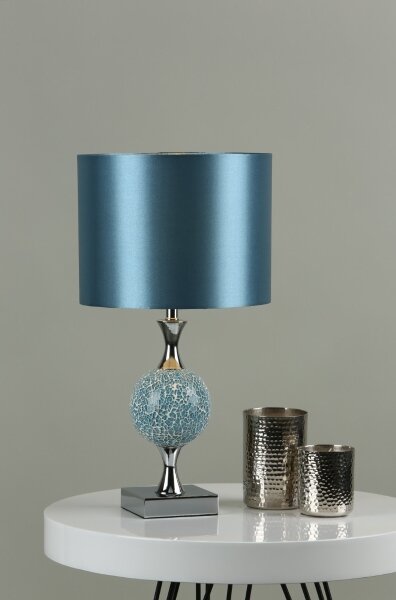 Där Lighting ELS4223 - Lampă de masă ELSA 1xE27/40W/230V albastru/crom lucios