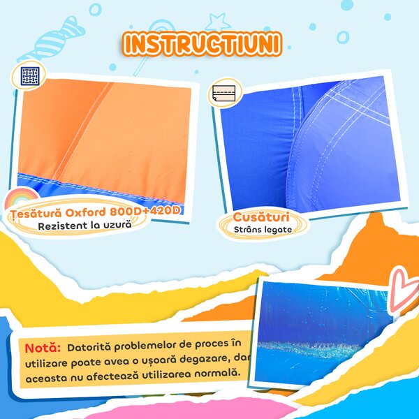 Castel gonflabil 5 in 1 Outsunny pentru copii cu geanta de transport 3,3x2,8x2m | Aosom Romania