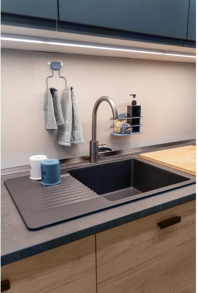 Raft pentru baie albastru deschis autoadeziv din metal Grena – Compactor