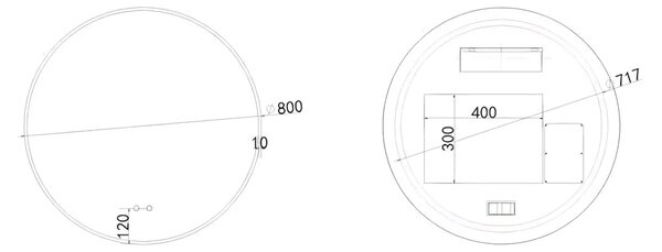 Oglinda Baie Led Magnolia R80cm, Auriu, Functie Dezaburire