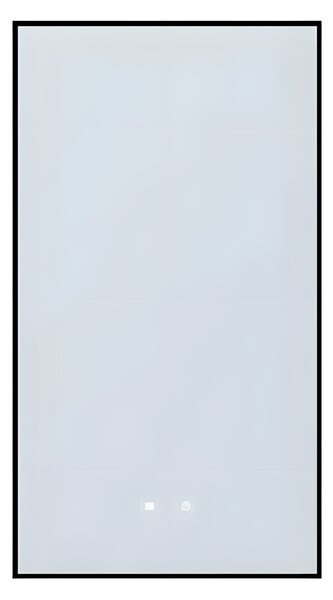 Oglinda Baie Led Oleander 50x90cm, Rama Aluminiu Negru Mat, Functie Dezaburire