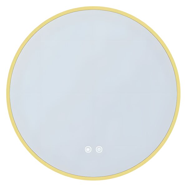 Oglinda Baie Led Magnolia R80cm, Auriu, Functie Dezaburire