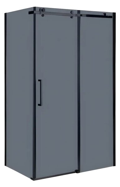 Cabina De Dus Gal 80x100cm, Sticla Securizata Gri 8mm, Profil Aluminiu Negru, Usa Culisanta